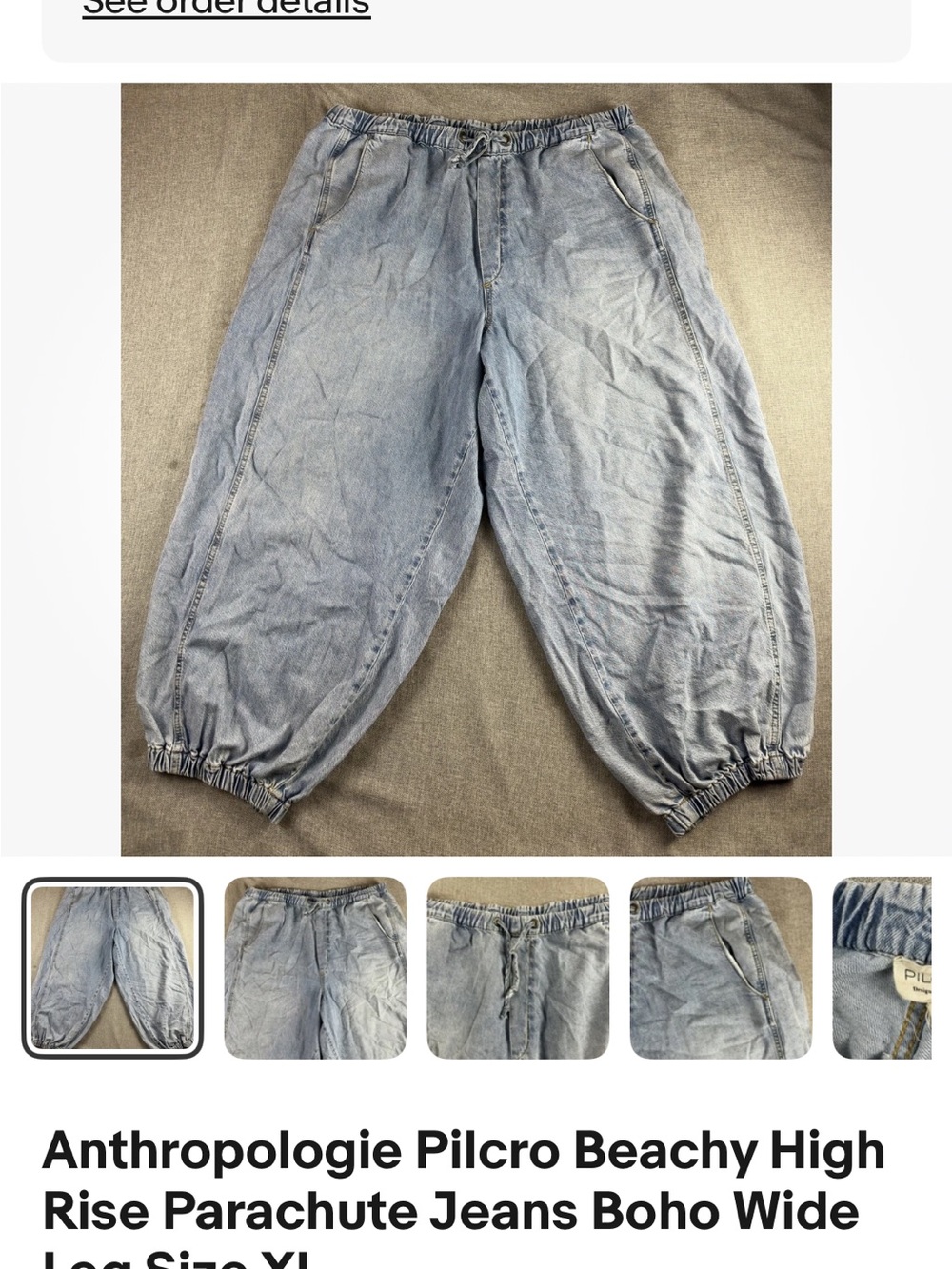 Anthropologie Pilcro Relaxed Parachute Jeans — Faded Blue